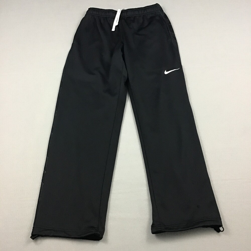 Nike Track Pants Men Medium Black Solid Therma-FIT Athletic Warm Up Pockets M